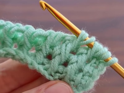 Míralo es el punto alto en relieve en crochet tunecino tejido paso a paso especial para mantas