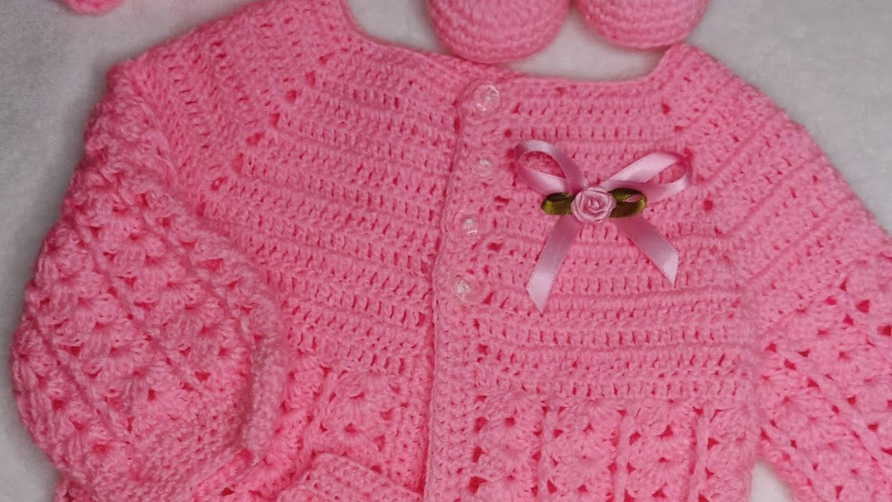 Suéter a crochet tejido para bebé