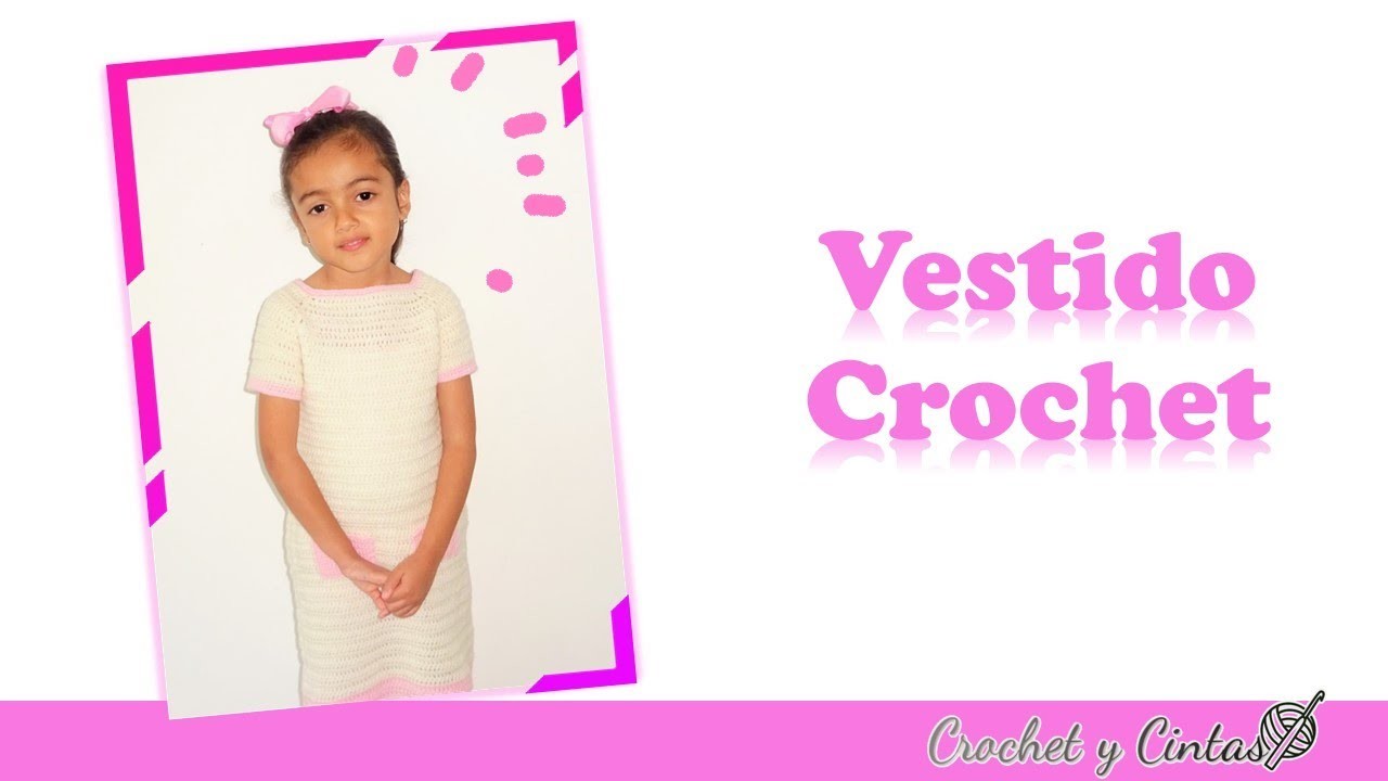 Vestido tejido a crochet para niñas