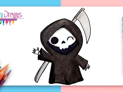 Cómo dibujar a LA PARCA kawaii  - ideas de dibujos fáciles