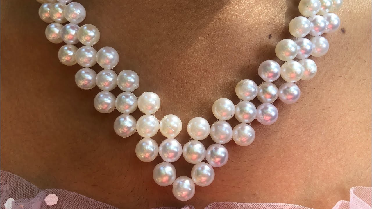 Cómo hacer Collar de perlas #manulidades #artesanato #perlas