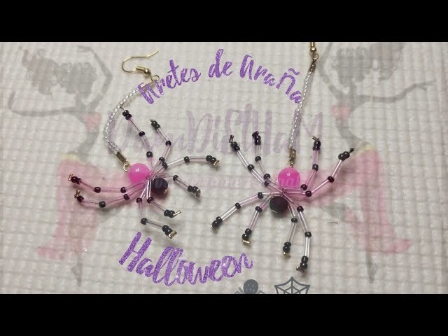 DIY Araña de bisutería. Aretes de Araña de halloween ????️????️