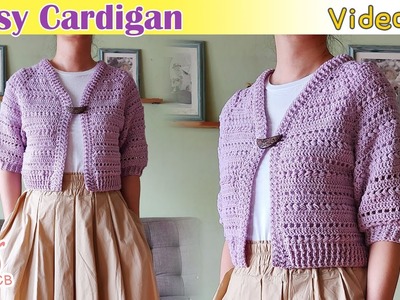 [ENG Sub] First Crochet Cardigan Easy V-neck Jacket Part 1 - Chaqueta Sweater Cárdigan Escote V