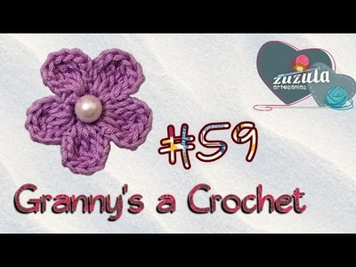 Granny #59.                                   Aplique, Flor en Crochet