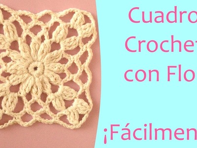 Motivo Cuadrado a Crochet con Flor - Faldas, Túnicas, Chalecos y más