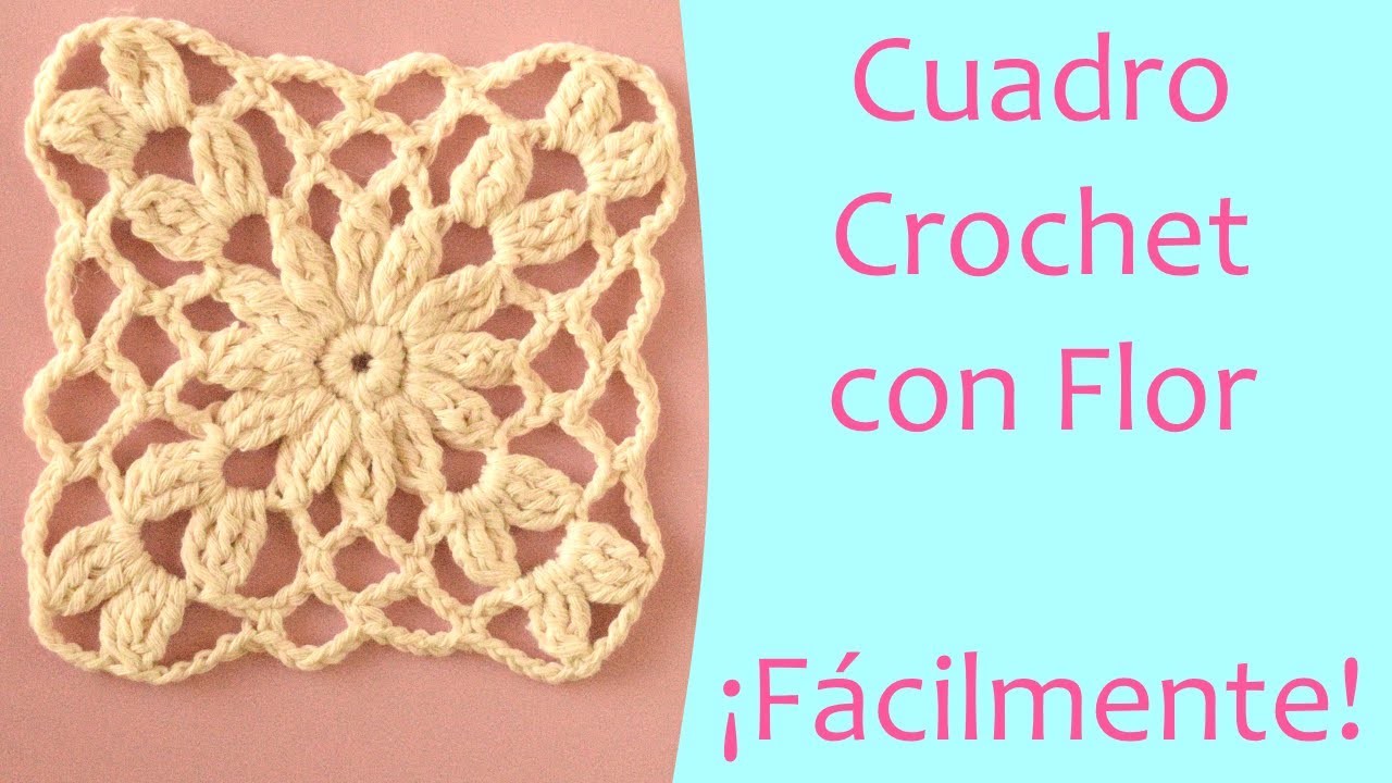 Motivo Cuadrado a Crochet con Flor - Faldas, Túnicas, Chalecos y más