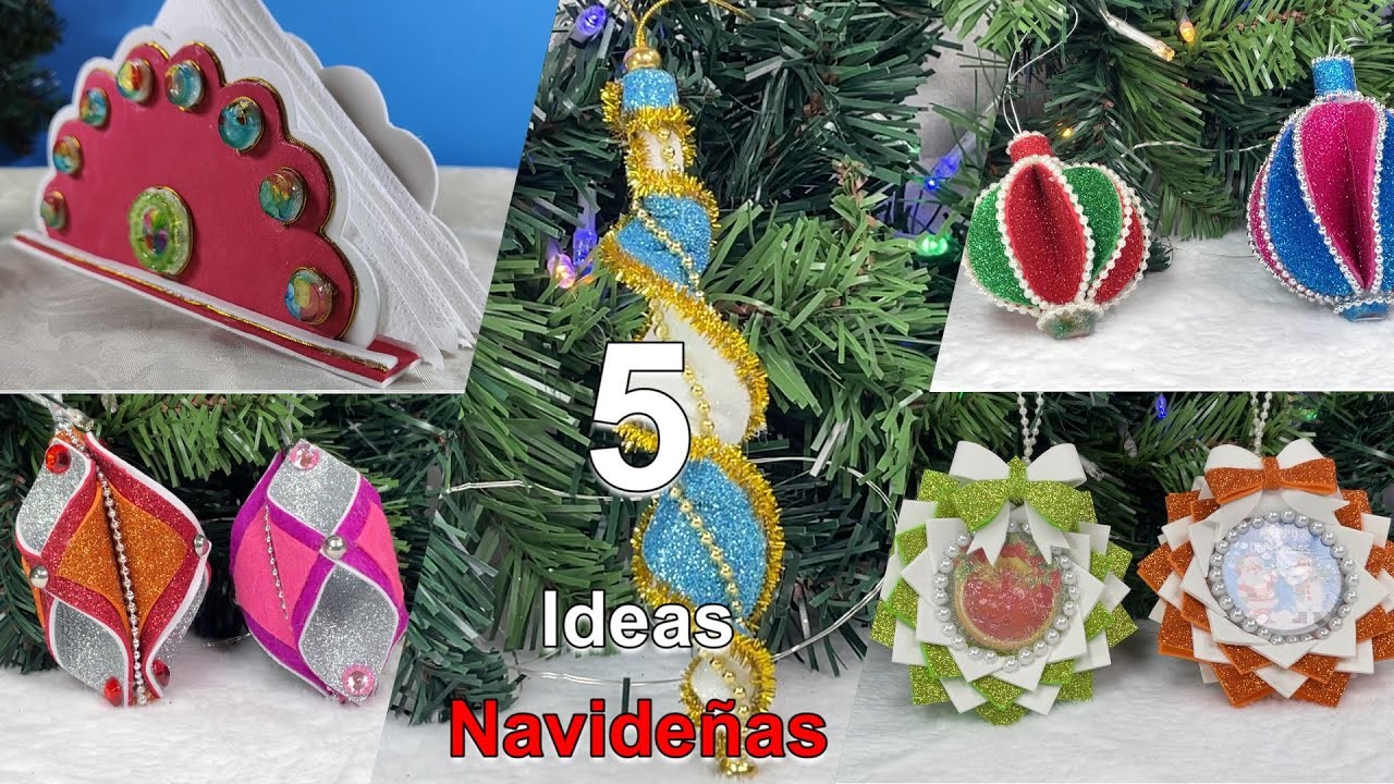 5 ADORNOS NAVIDEÑOS super económicos y fáciles de hacer! NAVIDAD 2022