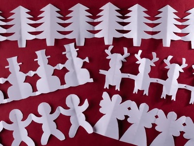 Cadena de papel decorativa fácil para Navidad [corte de papel de bricolaje fácil]