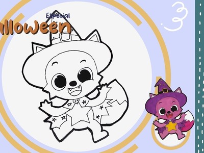 Como dibujar a Pinkfong para halloween | Esp. Halloween | Paso a paso