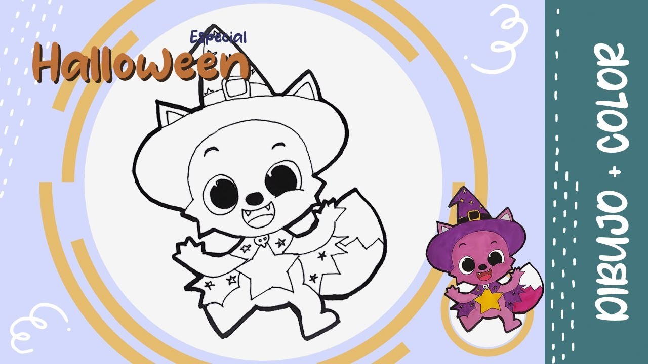 Como dibujar a Pinkfong para halloween | Esp. Halloween | Paso a paso