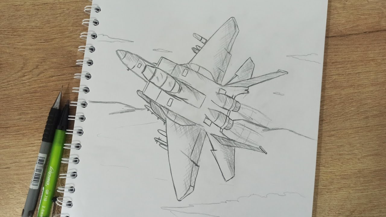 Cómo dibujar un Avión de guerra - Paso a paso