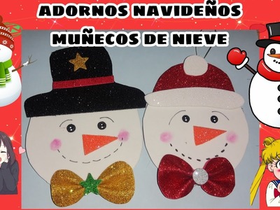 ???? COMO HACER ADORNOS NAVIDEÑOS MUÑECOS DE NIEVE???? MANUALIDADES NAVIDEÑAS FÁCILES ????MUÑECOS DE NIEVE ❤️