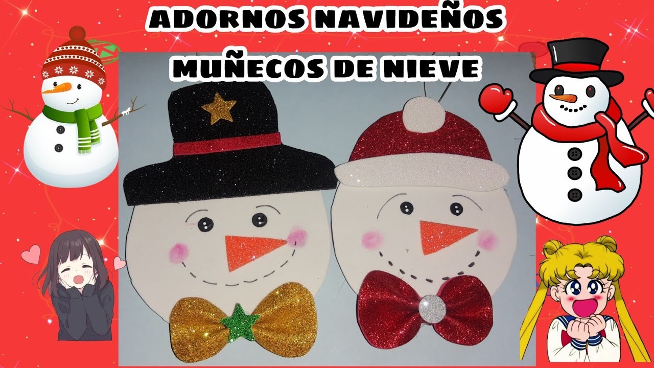 ???? COMO HACER ADORNOS NAVIDEÑOS MUÑECOS DE NIEVE???? MANUALIDADES NAVIDEÑAS FÁCILES ????MUÑECOS DE NIEVE ❤️