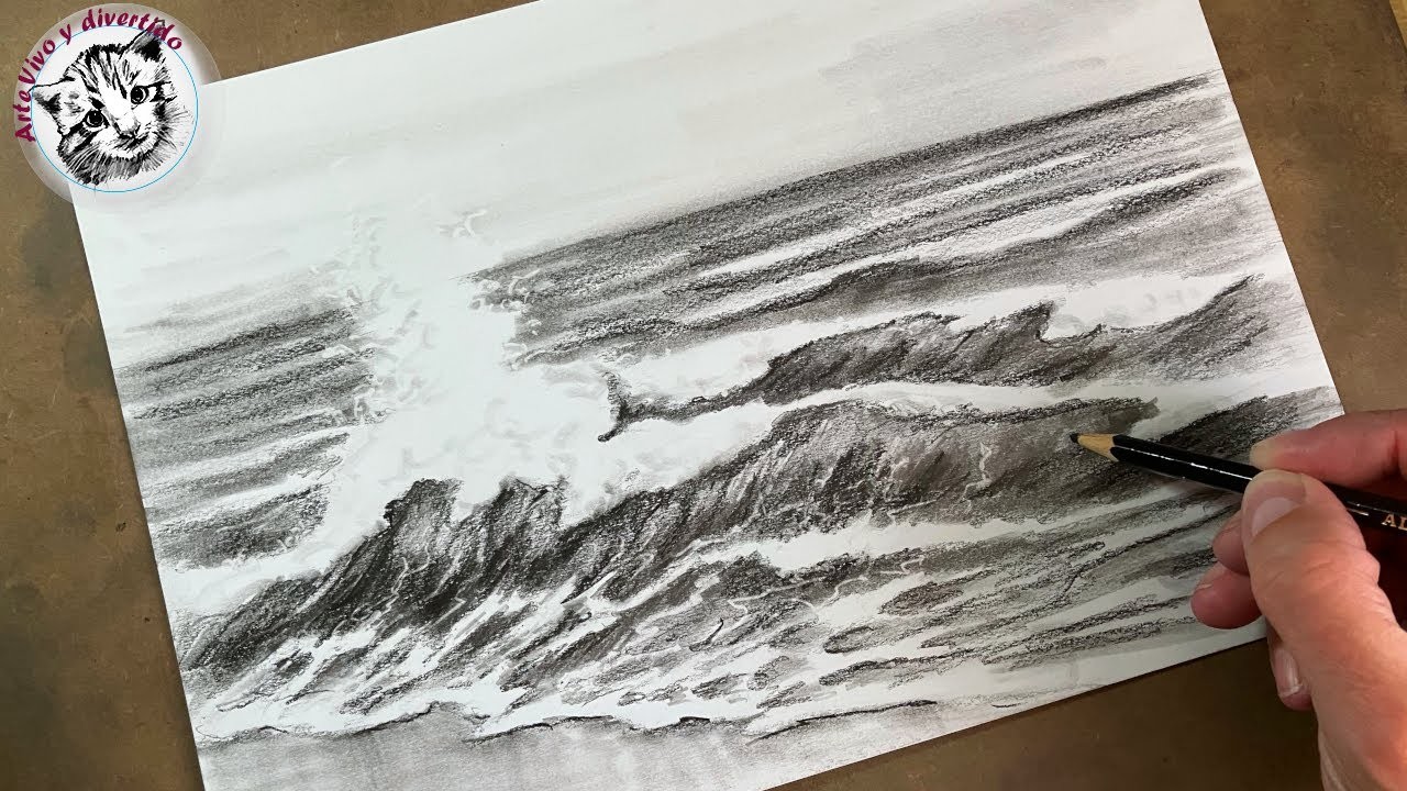 Dibuja un Mar Impresionante con Lápiz