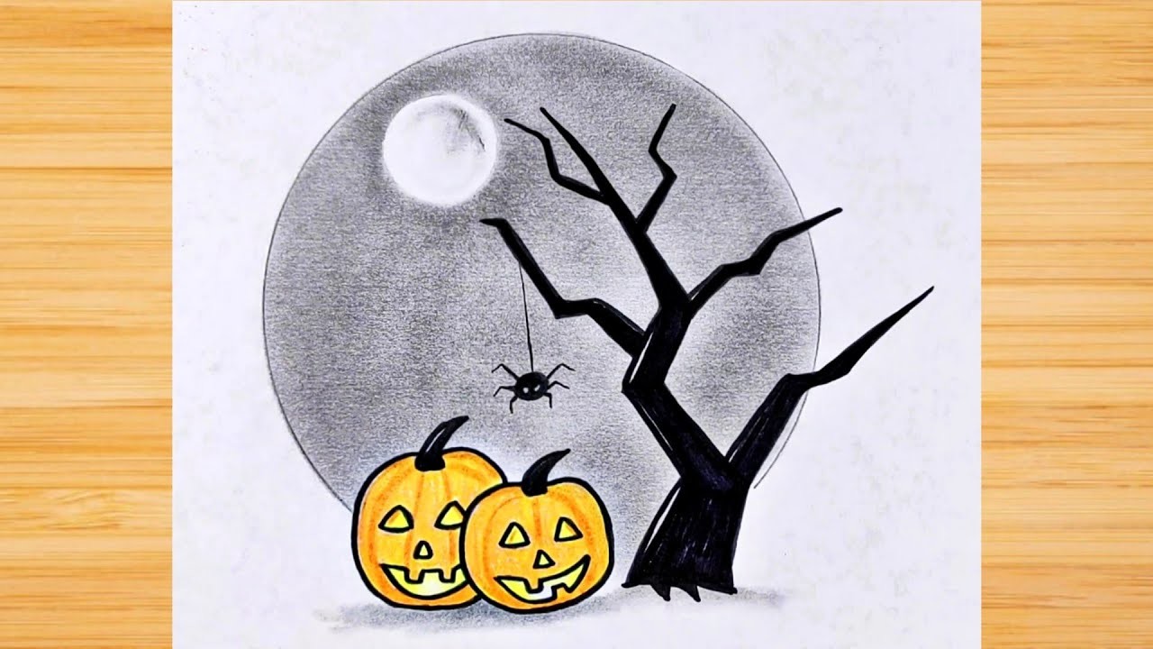 Dibujo calabazas para Halloween paso a paso. Aprende a dibujar paso a paso