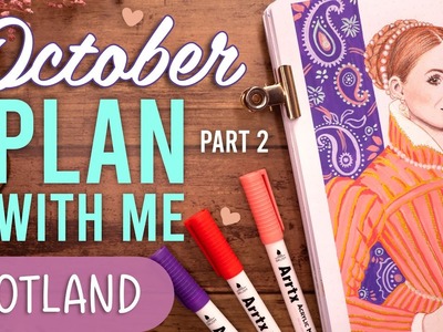 OCTOBER Bullet Journal Setup PLAN WITH ME Scotland Theme Part 2 ???? using ARRTX Acrylic Markers