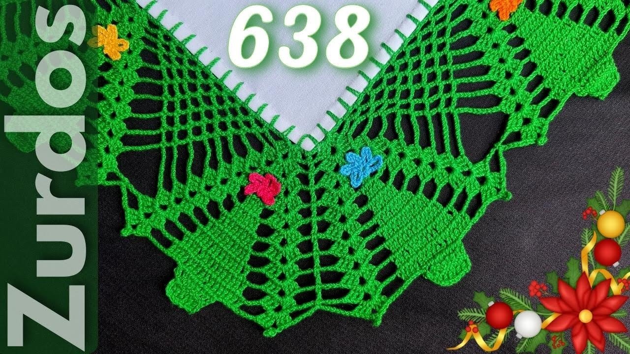 (ZURDO) Te encantará tejer estos pinos navideños ???? | Idea navideña a crochet ???? 638
