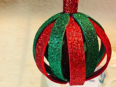 Cómo hacer una esfera navideña fácil y rápido #manulidades #flores #navidad #adornosnavideños