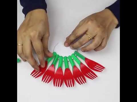 Ideas creativas para navidad con tenedores de plástico