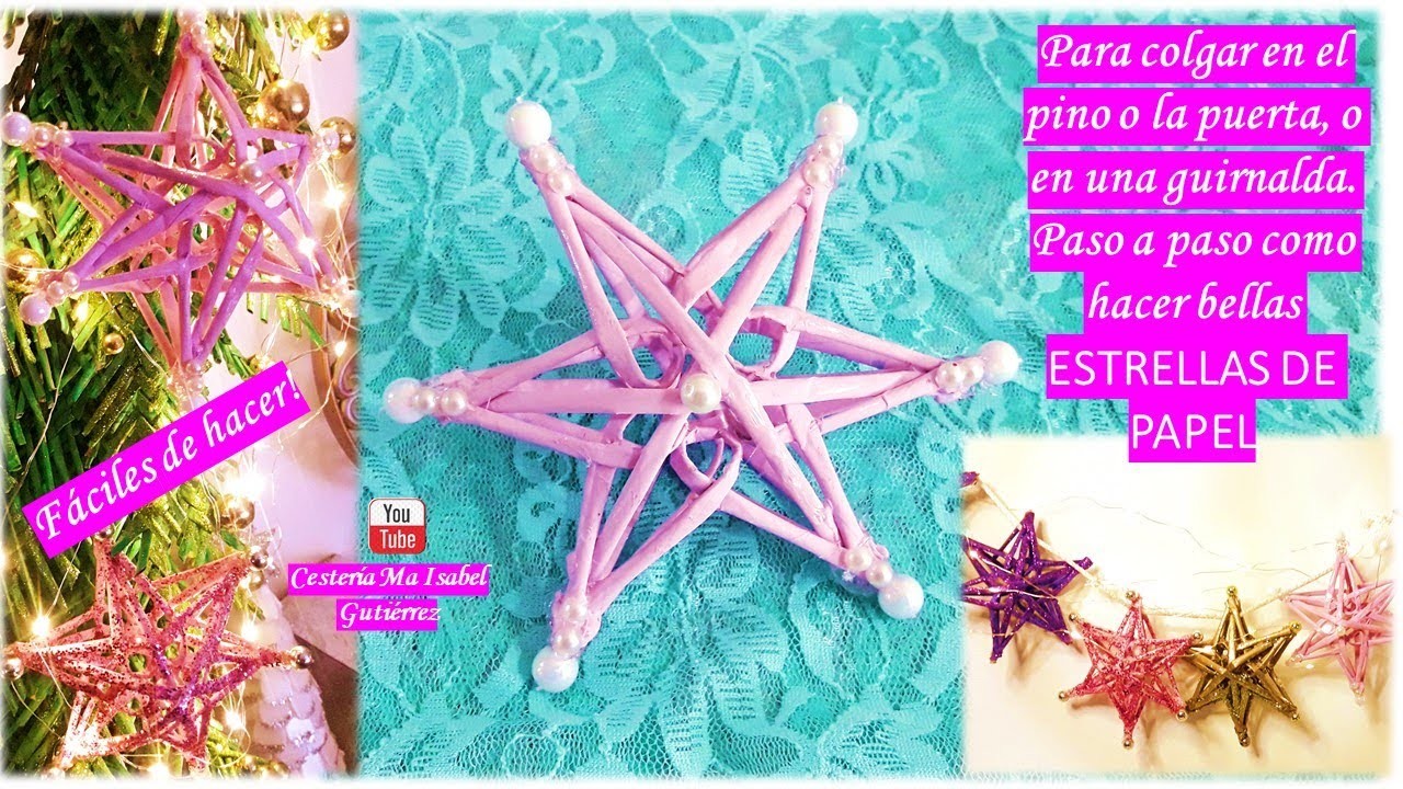 Para decorar el pino navideño o la puerta, bellas ESTRELLAS DE PAPEL. Paper stars