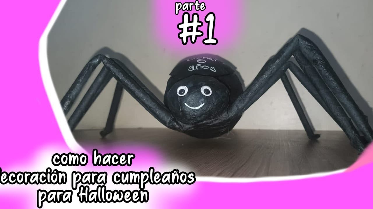 Paso a paso cómo hacer araña para decoración de cumpleaños y Halloween. PARTE #1