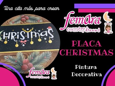 Placa decorativa Christmas! #stencil #stencilart