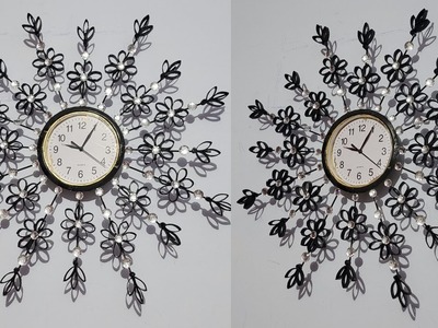 Reloj con marco de tubos de cartón, fácil -  clock with frame of cardboard tubes, easy