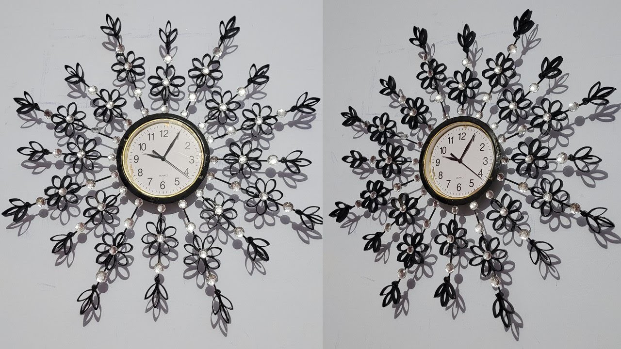 Reloj con marco de tubos de cartón, fácil -  clock with frame of cardboard tubes, easy