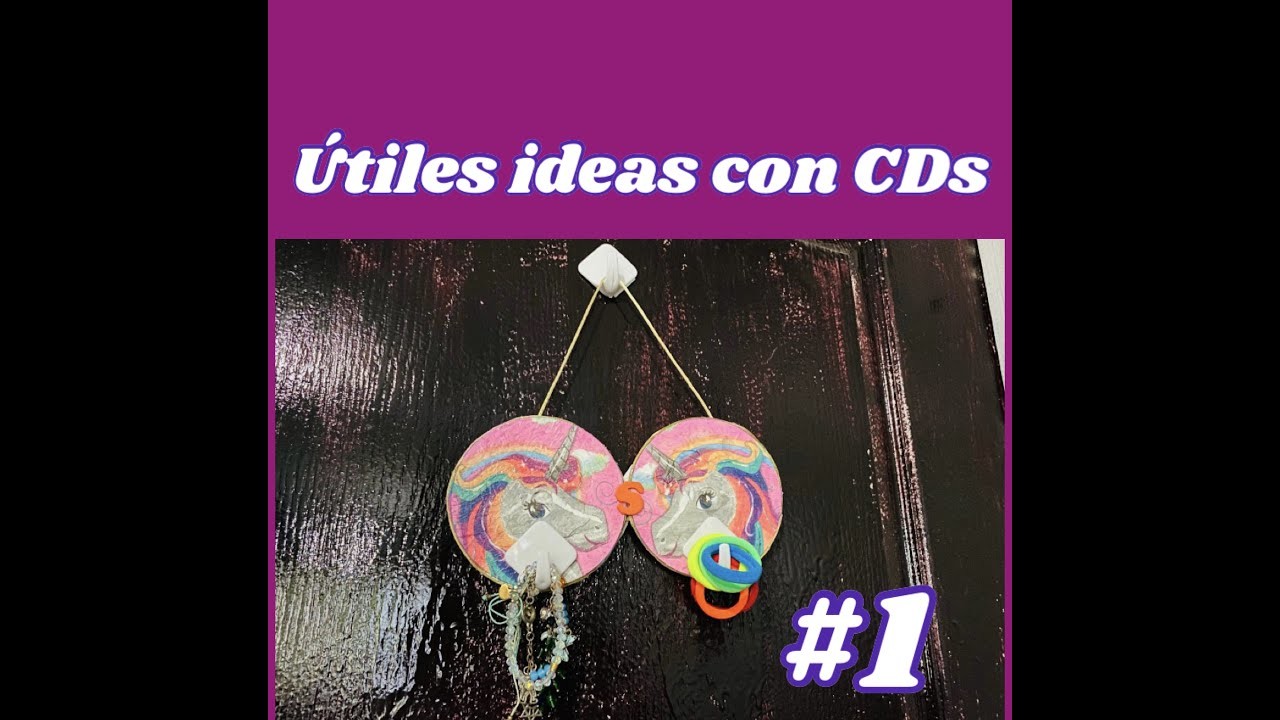 Colgante para accesorios.CDs viejos.Reciclaje.Decoupage!!! video63