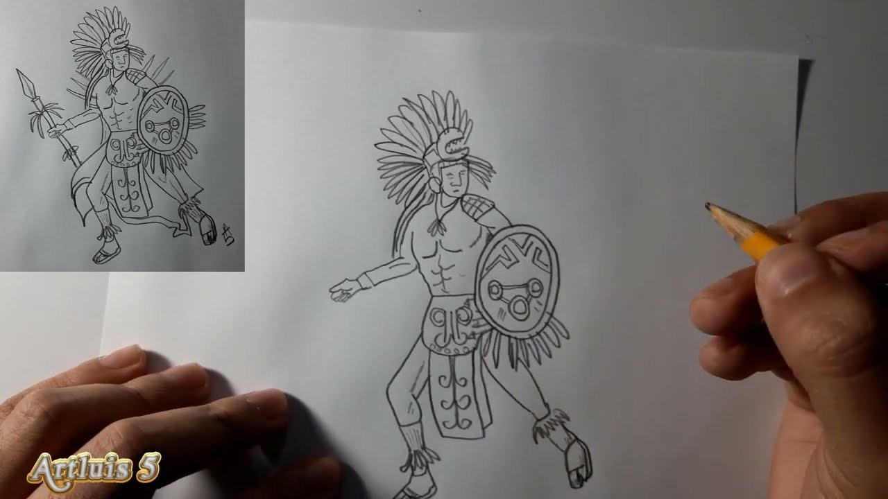 Cómo dibujar un guerrero maya