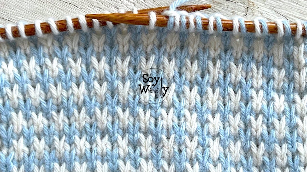 Cómo tejer con dos colores: Punto súper fácil en dos agujas - Soy Woolly