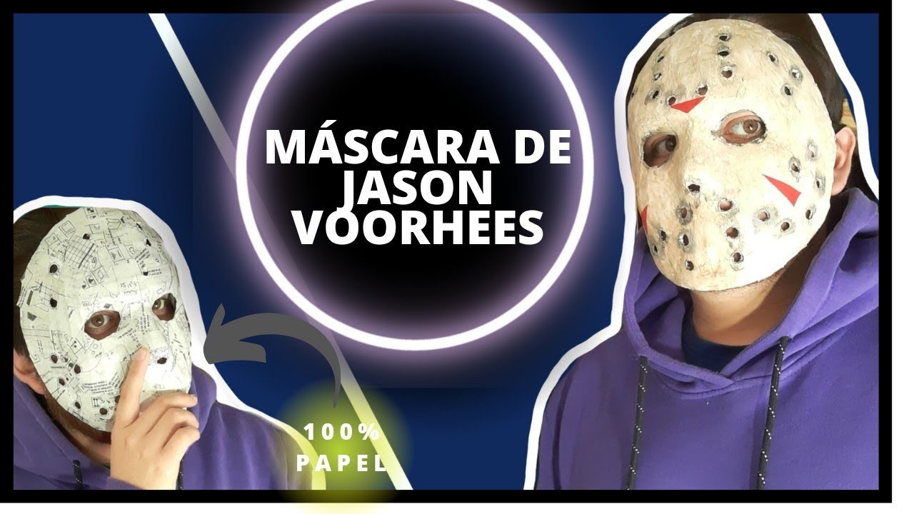 Máscara de JASON VOORHEES| ¿Como hacer máscara para halloween de papel ?