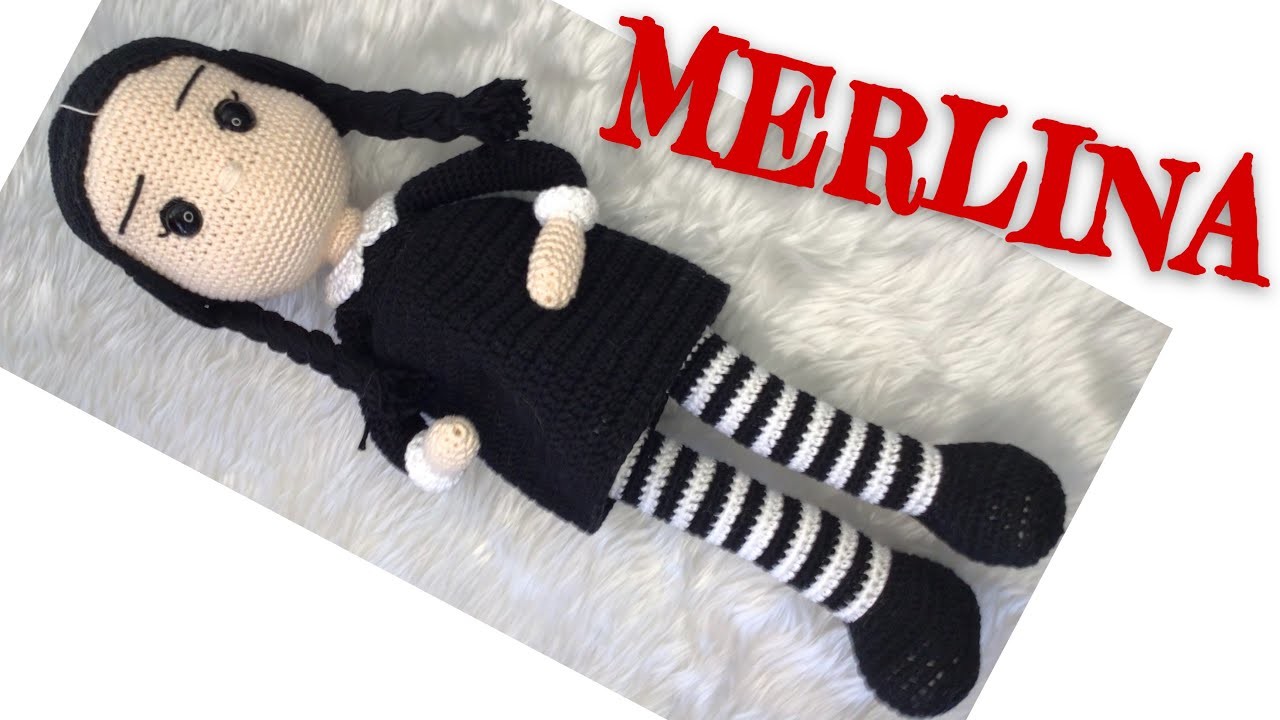 Merlina Addams Amigurumi 2.3 (SUBS????????????????) #merlinacrochet #merlinatejida #merlinafanart