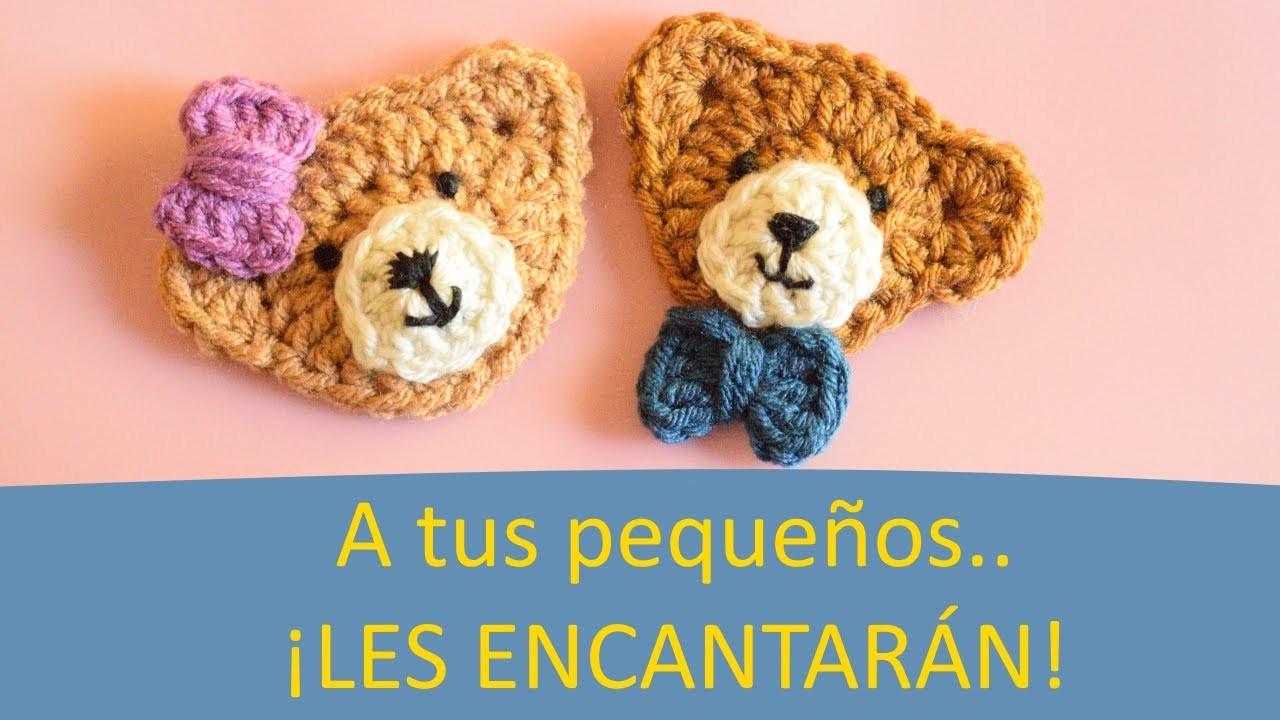 ????APLICACIÓN DE OSITOS A CROCHET-BONITOS, FÁCIL, RÁPIDO PASO A PASO||Cute,Easy Crochet Bear applique
