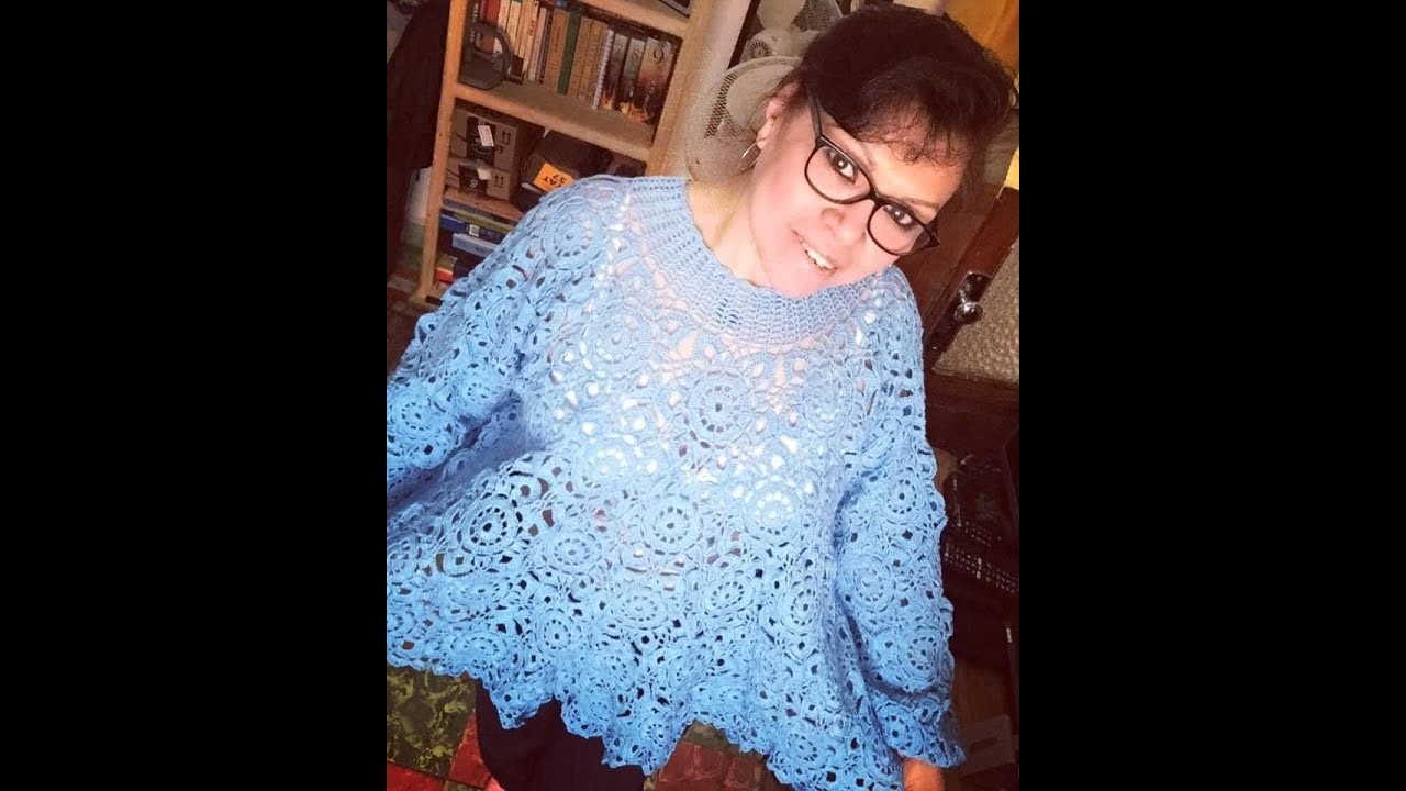 Blusón - Vestido de grannys hexagonales a crochet (Parte 2 de 7)