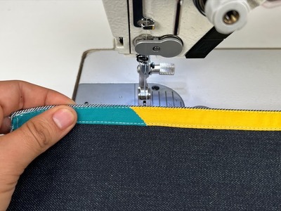 Cómo coser dos tiras de diferentes colores