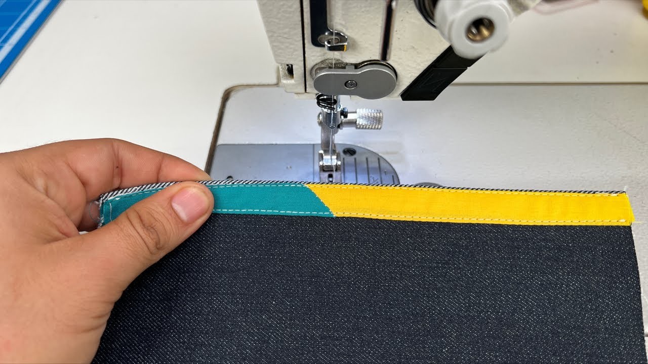 Cómo coser dos tiras de diferentes colores