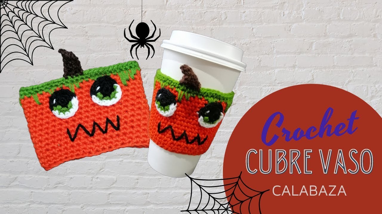 Cubre Vaso a Crochet de Calabaza | Halloween