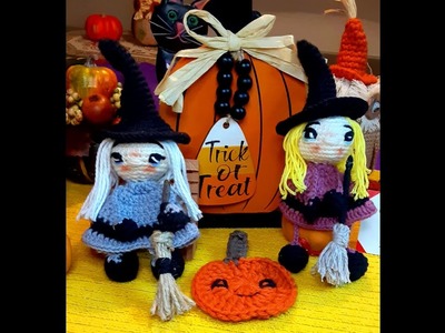 Parte 1 Brujita para decoracion de halloween a crochet