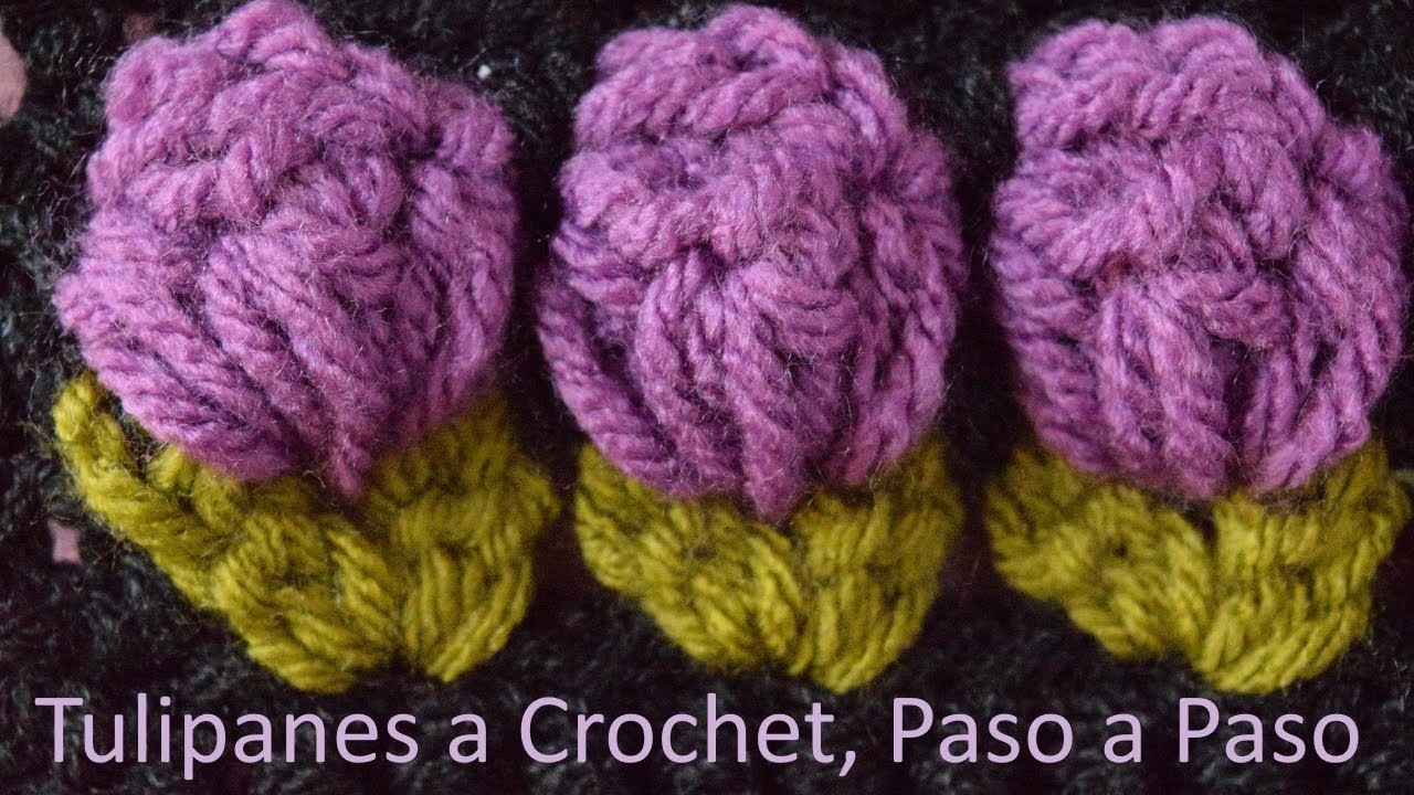 ????PRECIOSA PUNTADA CON TULIPANES CROCHET, fácil y Paso a Paso - BEAUTIFUL Crochet Tulips