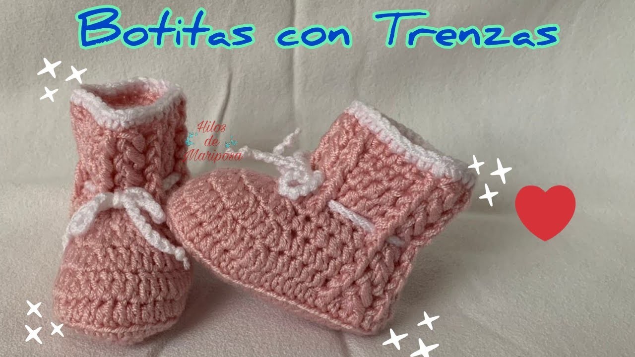 Zapatos a crochet para bebé botitas a crochet trenzas en relieve patucos tejidos