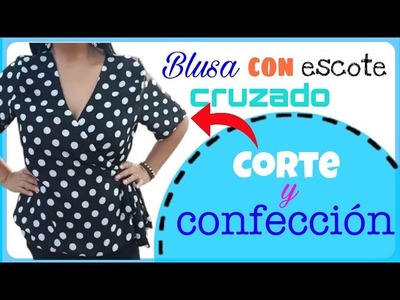 #15 DIY:❤️Blusa cruzada corte y confección | Cómo hacer blusa de dama