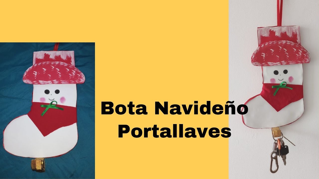 Bota Navideña Portallaves |Christmas Stocking Key Holder