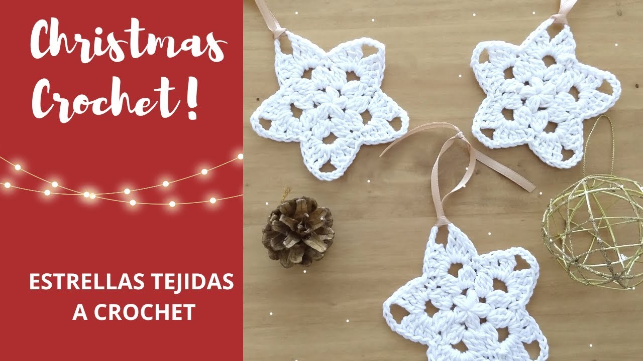 Cómo tejer estrellas a crochet para navidad | Ornamentos navideños tejidos con gancho