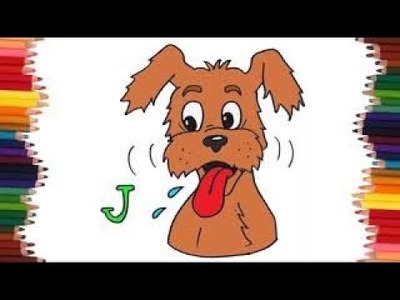 Cómo dibujar un Perro jadeando facil para niños