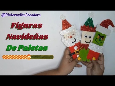 Cómo hacer Decoraciones Navideñas usando paletas de madera!! Grinch, Santa Claus y duende