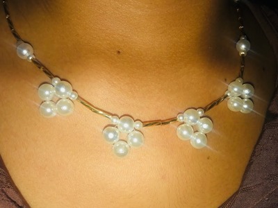 Cómo hacer un collar de perlas con flores #manulidades  #perlas