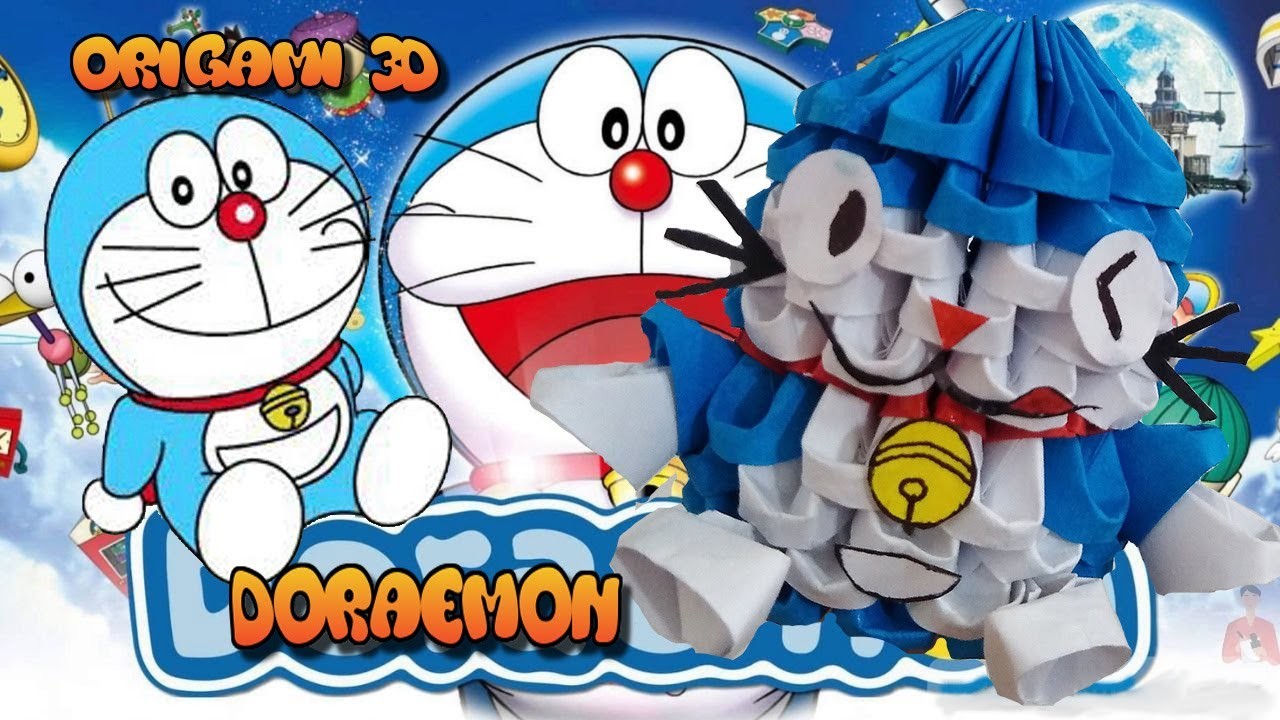 Doraemon (Gato cósmico) en Origami 3d | Tutorial en Español.Fácil y rápido.