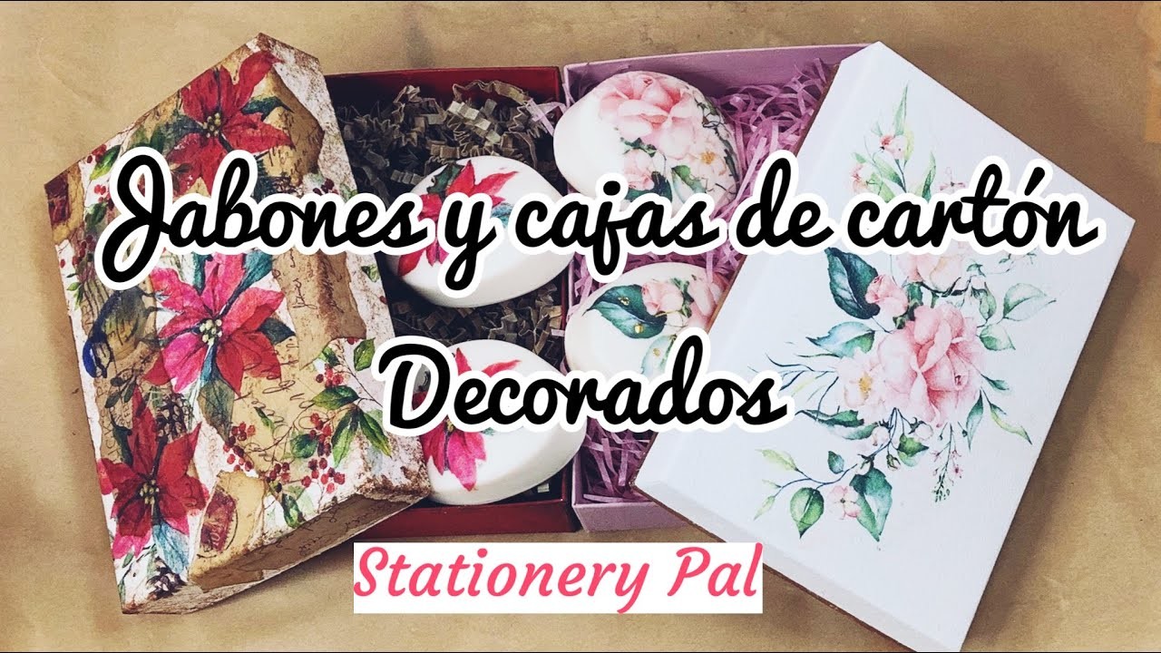 Jabones y cajas de cartón decorados - colab Stationery Pal