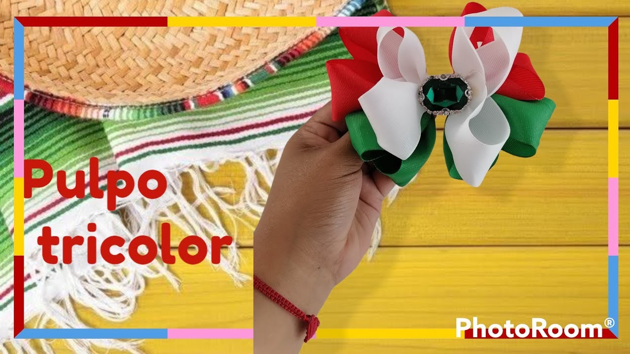 Moño Pulpo tricolor ???????? para fiestas patrias